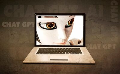 Robothoofd op laptop_chatgpt therapie_ai en privacy
